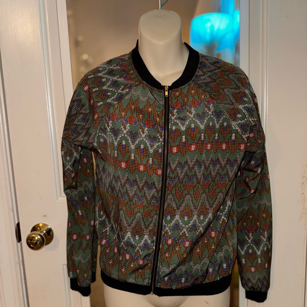 Patterned Bomber Jacket - Multicolor